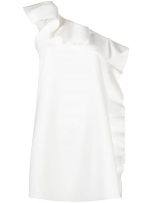 Asimetrična koktejl obleka Msgm bela
