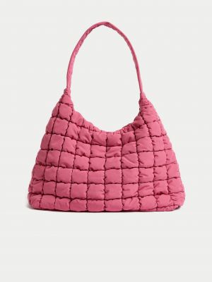 Prošívaná taška přes rameno Marks & Spencer růžová