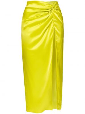 Saténové midi sukně Nicholas - žlutá