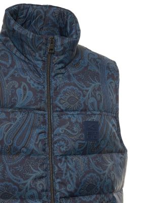Nylónová vesta s potlačou s paisley vzorom Etro modrá
