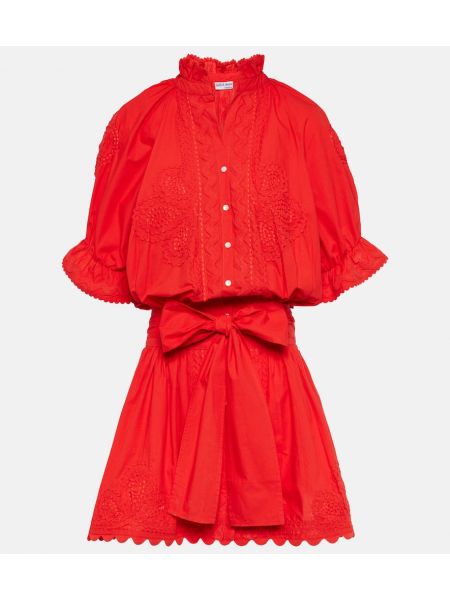 Vestido camisero de algodón Juliet Dunn rojo