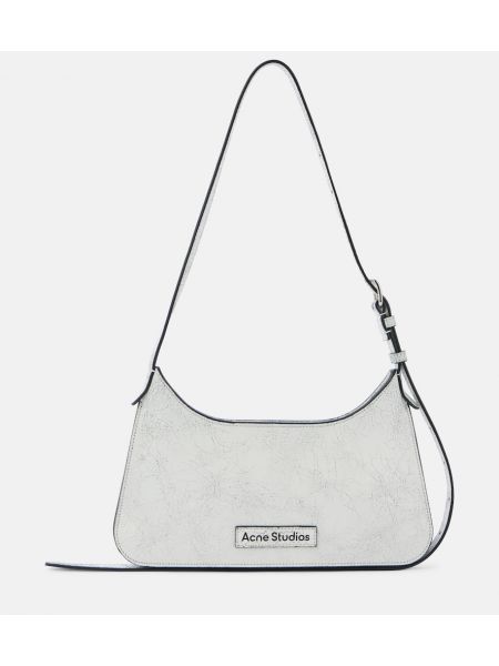 Δερμάτινη τσάντα ώμου Acne Studios λευκό