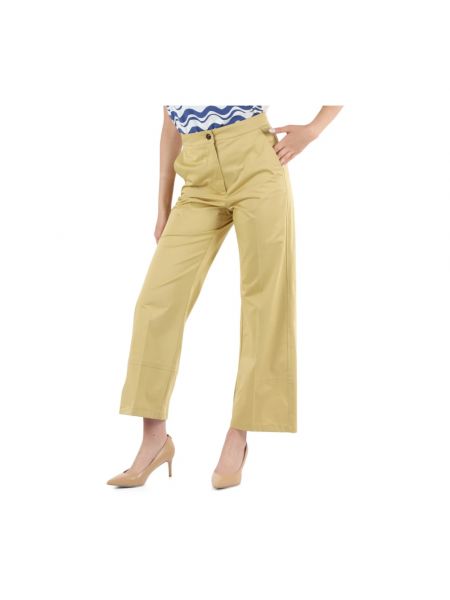 Pantalones de algodón Marella amarillo