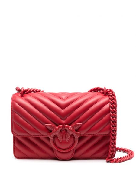 Чанта за ръка с катарама Pinko червено
