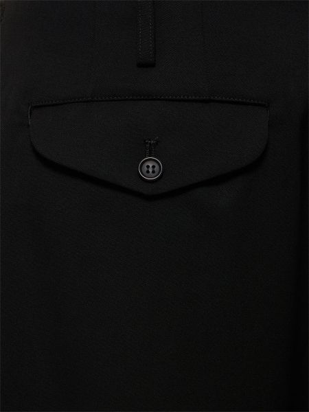 Плисирани вълнени шорти Comme Des Garçons черно