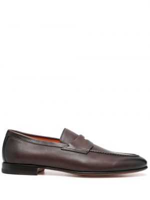 Skinn loafers Santoni brun