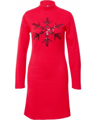 PIECES Rochie tricotat 'FORA CHRISTMAS'  roșu / negru