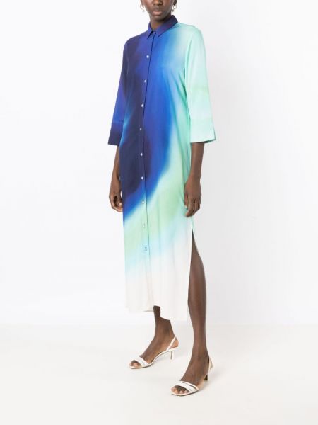 Robe chemise à imprimé à motifs abstraits Lenny Niemeyer bleu