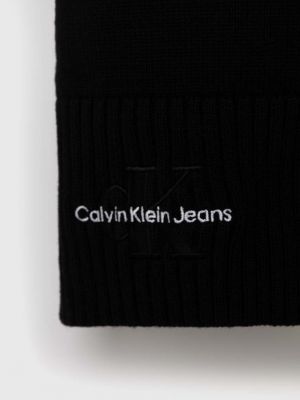 Dzianinowa szal bawełniana Calvin Klein Jeans czarna