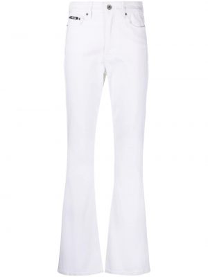 Kõrge vöökohaga alt laienevad teksapüksid Dkny valge
