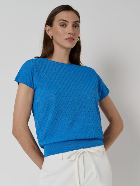 Jersey con estampado de tela jersey con estampado geométrico Roberto Verino azul