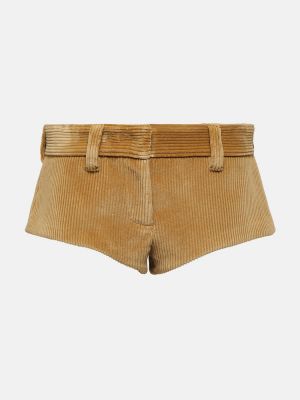 Cord low waist shorts aus baumwoll Miu Miu braun