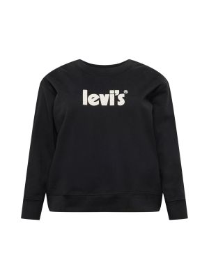 Pletená bavlnená priliehavá mikina Levi's® Plus - čierna