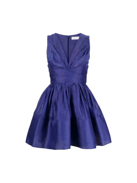Minikleid mit v-ausschnitt mit kurzen ärmeln Zimmermann Blau