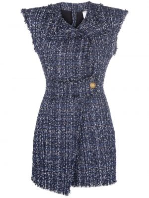 Αμάνικη τζιν φόρεμα tweed Balmain μπλε