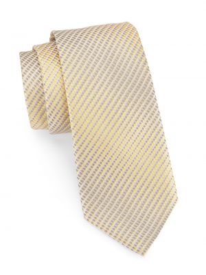 Жаккардовый шелковый галстук Emporio Armani желтый