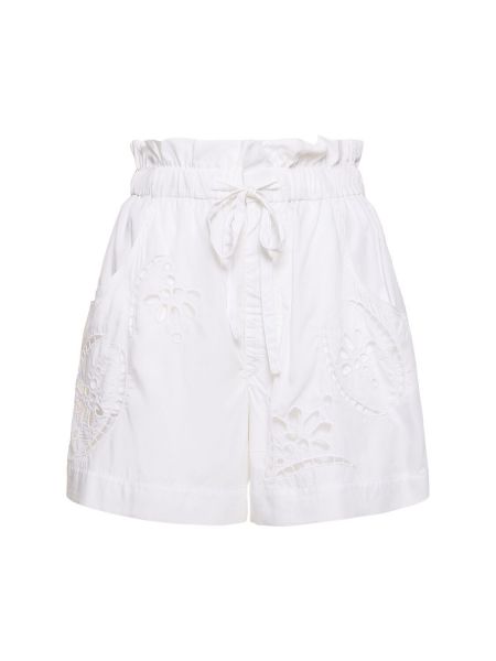 Shorts med broderi Isabel Marant vit