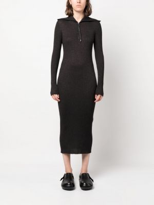 Midi šaty na zip Brunello Cucinelli černé