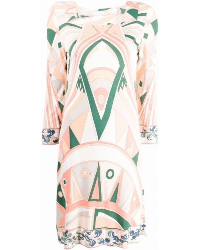 Viskózové rovné šaty s potiskem Emilio Pucci Pre-owned - růžová