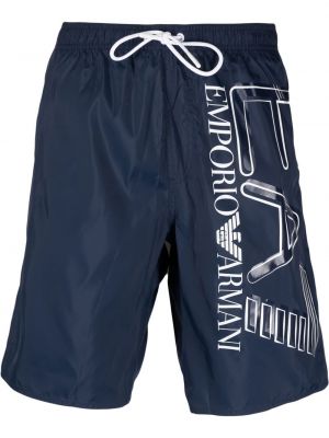 Trykt shorts Ea7 Emporio Armani blå