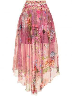Růžové midi sukně Camilla