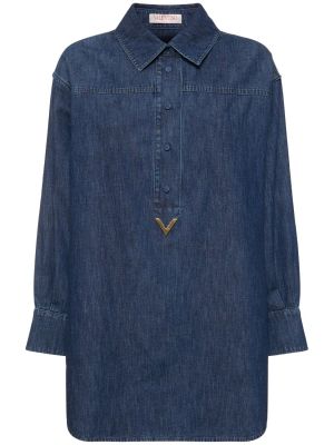 Robe chemise en coton Valentino bleu