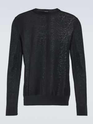 Вълнен пуловер Zegna черно