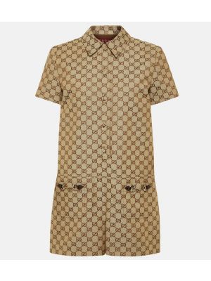 Βαμβακερή ολόσωμη φόρμα Gucci μπεζ