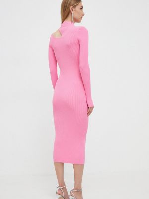 Testhezálló midi ruha Bardot rózsaszín