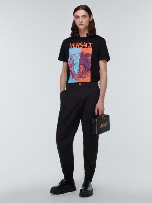 Pantaloni cargo slim fit di cotone Versace