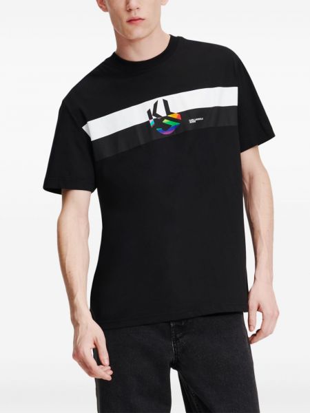 Kokvilnas t-krekls Karl Lagerfeld Jeans melns