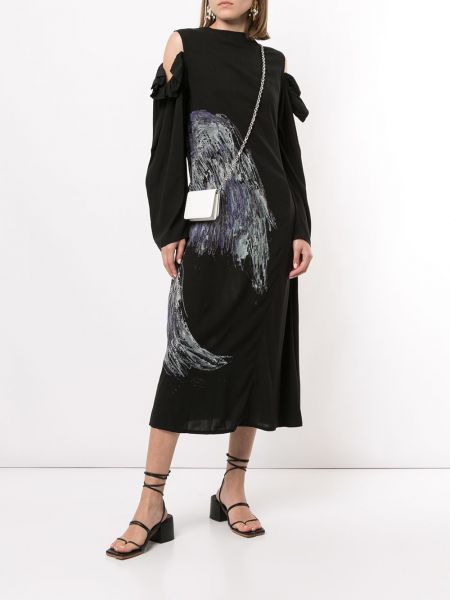 Vestido con estampado Yohji Yamamoto negro