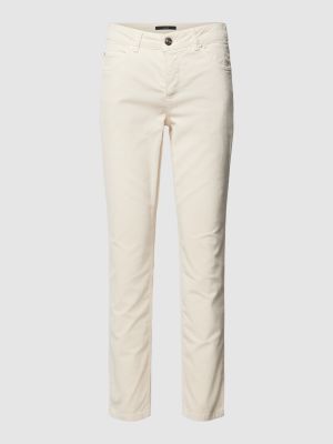 Spodnie w jednolitym kolorze Oui białe