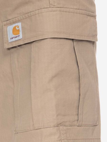 Pamučne kožne kratke hlače Carhartt Wip smeđa