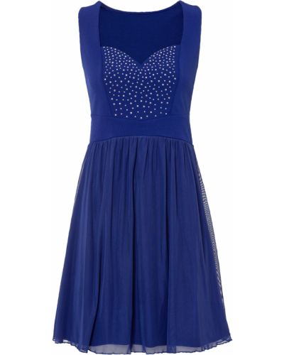 Šaty z polyesteru s aplikáciou Bonprix - modrá