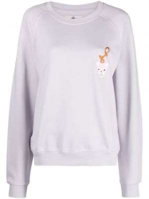 Sweatshirt med broderi i bomull Vivienne Westwood lila