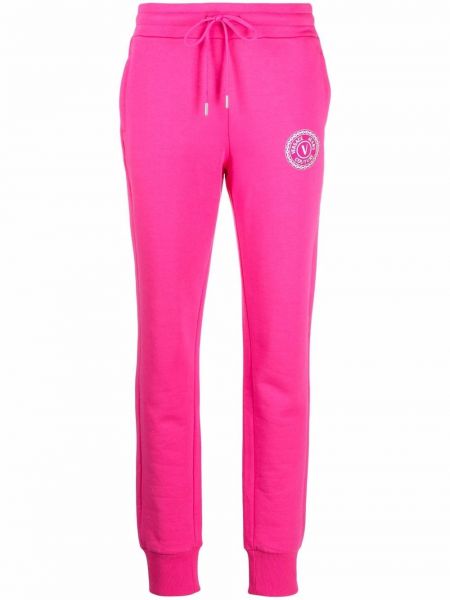Pantalones de chándal slim fit Versace Jeans Couture rosa