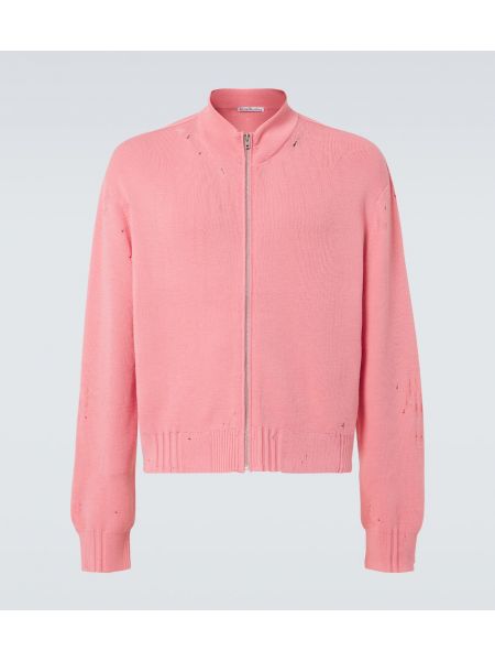 Distressed striktrøje i uld Acne Studios pink