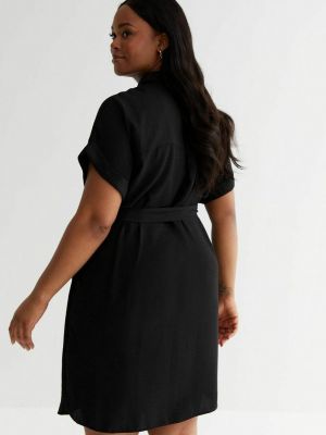 Платье-рубашка New Look черное