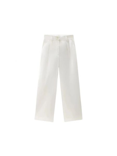 Białe spodnie relaxed fit Woolrich