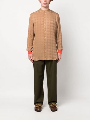 Šilkinė marškiniai Pierre-louis Mascia ruda