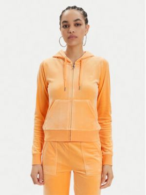 Slim fit rozepínací mikina Juicy Couture oranžová