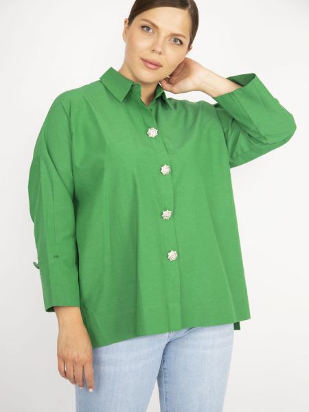 Košeľa na gombíky şans zelená