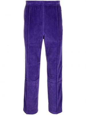 Zamatové teplákové nohavice Needles fialová
