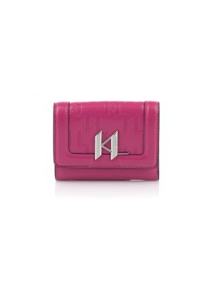Kožená peněženka Karl Lagerfeld - růžová
