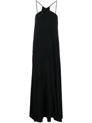 Plisované hedvábné šaty z polyesteru Erika Cavallini - černá