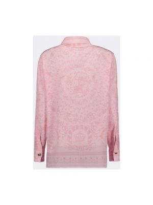 Blusa de seda Versace rosa