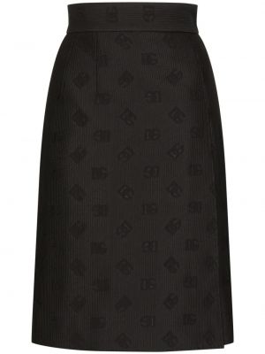 Žakárové midi sukně Dolce & Gabbana černé