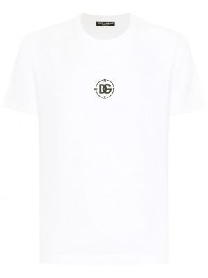 Pamučna majica s printom Dolce & Gabbana bijela