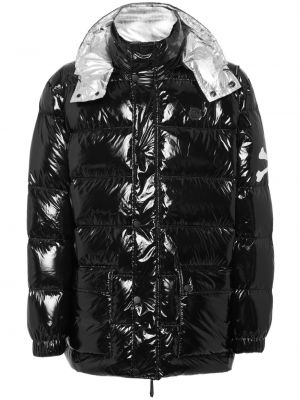 Палто с качулка с принт Philipp Plein черно